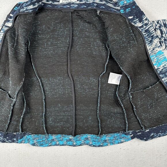 Fox’s Europe Knit Jacket Women’s 34 Blue Cotton Art To Wear Long Sleeve Pockets - Picture 15 of 16